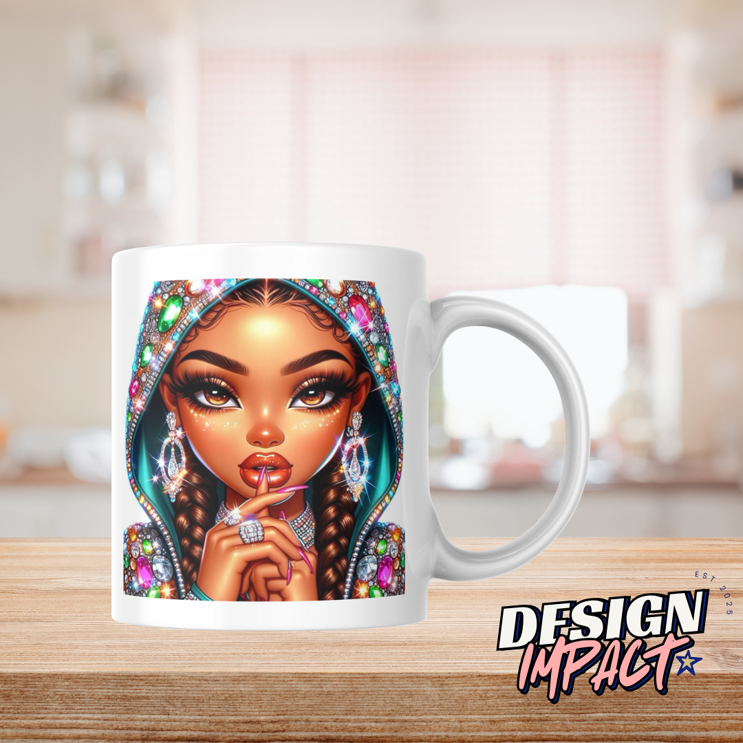 Black Woman Strass - Mug